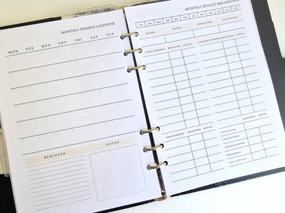 FINANCE BUDGET INSERTS | A5 Size Money Planner Organiser | Snowball debt tracker, Payday calendar, Monthly Calendar budget sinking funds