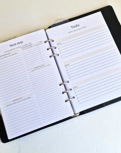 PRINTED BRAIN DUMP Planner organiser inserts | A5 Size | Mental health | Getting things done | Quiet mind activity