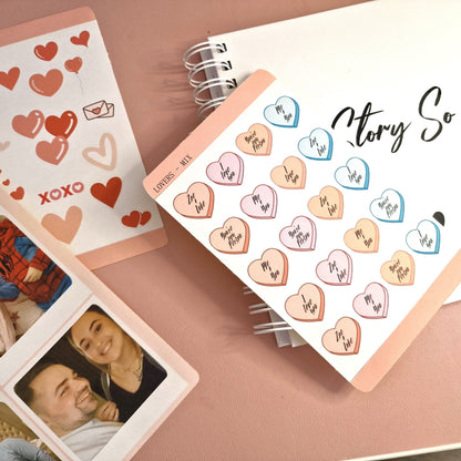 Personalised stickers for scrapbooking | Personalised couple love scrapbook pictures | Memory DIY Craft Special Occasion Wedding Birthday