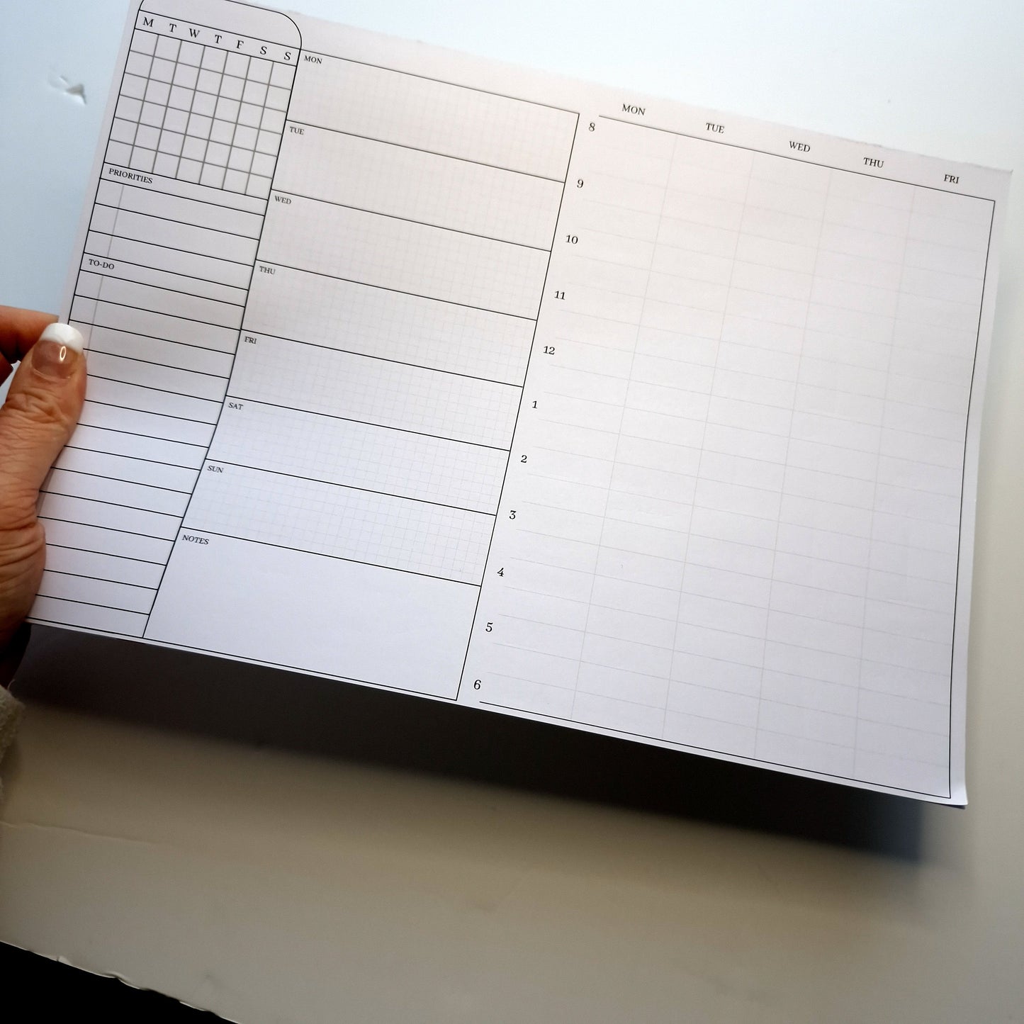 A5 / A4 Weekly Planner Timeblock Pad | Tear off Note Planner with Habit Tracker |  Desk Pad for Weekly To Do List Desk Planner