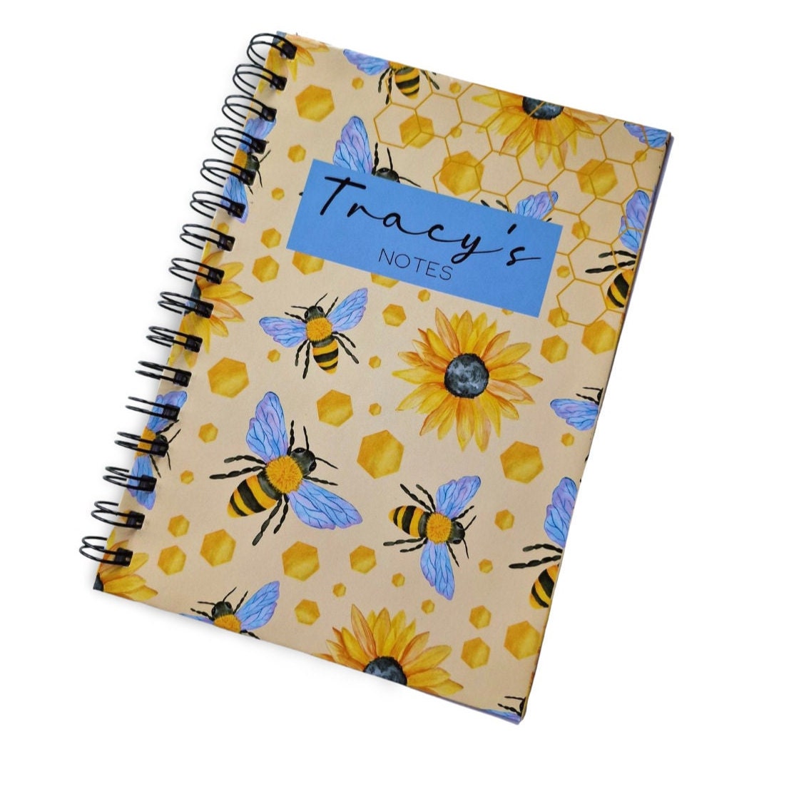 Personalised A5 Positivity Notebook Notepad Wire bound Lined Paper  | Calendar planner notebook