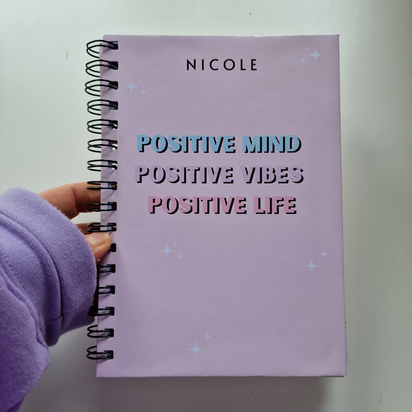 Personalised A5 Positivity Notebook Notepad Wire bound Lined Paper  | Calendar planner notebook