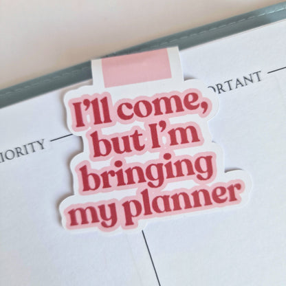 Magnetic Planner Paper Clip | Pink Bookmark, Page Marker Clip Cute Planner Accessories Decor | Paper Holder Quote