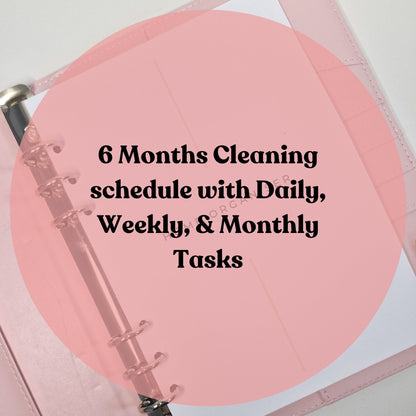 Printed A5 Organiser Inserts |  Cleaning tracker for Daily, Weekly & Monthly Cleaning Routines Tick off to do lists