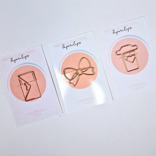Paperclips Shaped in Hearts, Coffee Mugs, Bows & Engagement rings | Planner Accessories, Bullet Journal Supplies |