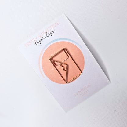 Rose Gold Envelope Heart Shaped Paperclip | Planner Accessories, Bullet Journal Supplies