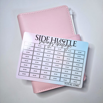 Side Hustle Savings Challenge Tracker A6 A5 trackers Laminated Money saving challenge | A5 A6 Printed Cash savings stuffing trackers