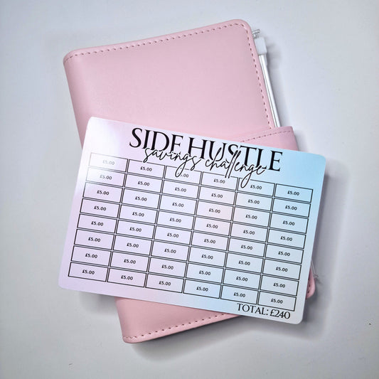 Side Hustle Savings Challenge Tracker A6 A5 trackers Laminated Money saving challenge | A5 A6 Printed Cash savings stuffing trackers