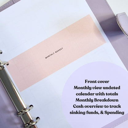 Monthly Budget Planner | a5 inserts for planning & tracking monthly budgets, sinking funds, savings and debt | 3 months printed insert