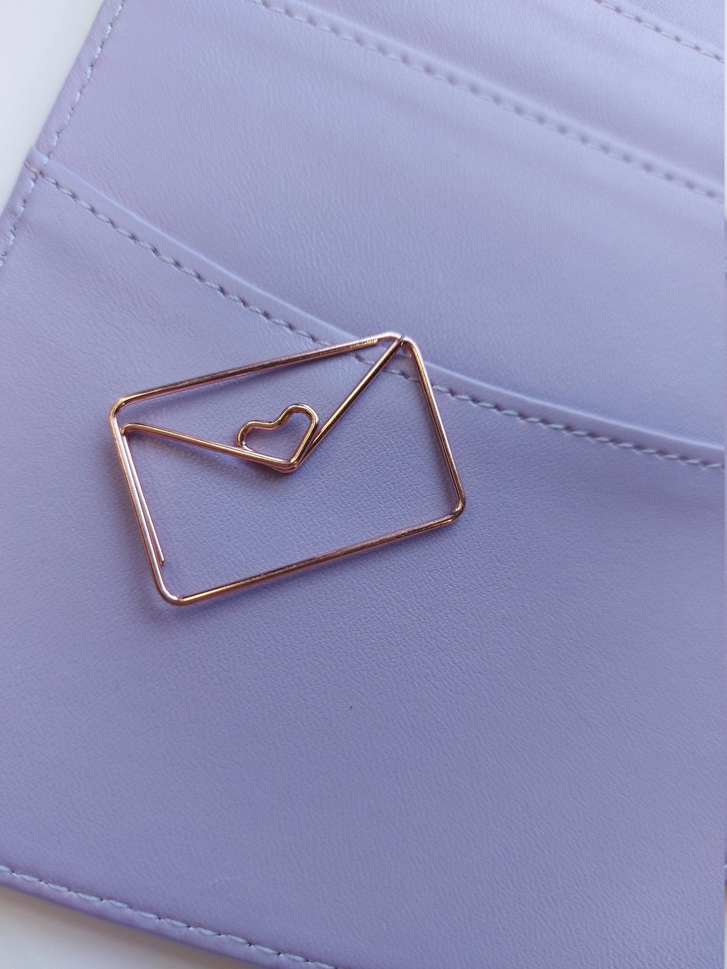 Rose Gold Envelope Heart Shaped Paperclip | Planner Accessories, Bullet Journal Supplies