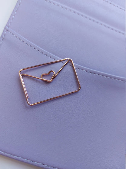 Rose Gold Envelope Heart Shaped Paperclip | Planner Accessories, Bullet Journal Supplies
