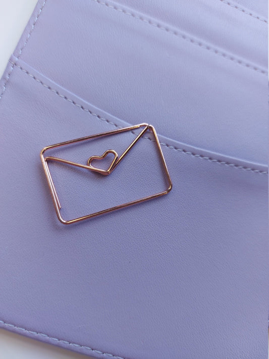 Rose Gold Envelope Heart Shaped Paperclip | Planner Accessories, Bullet Journal Supplies