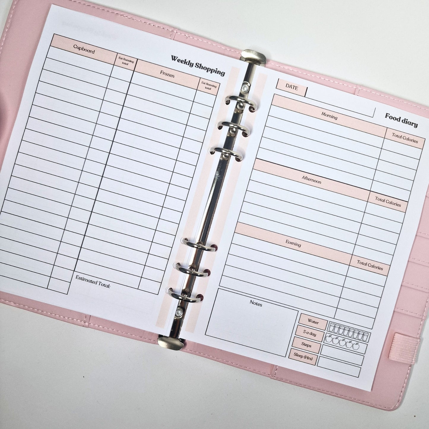 A5 Calorie Counting SW  Compatible Inserts to Fit an A5 6 Ring Planner | Daily food diary, Weekly meal plans , Track weight loss