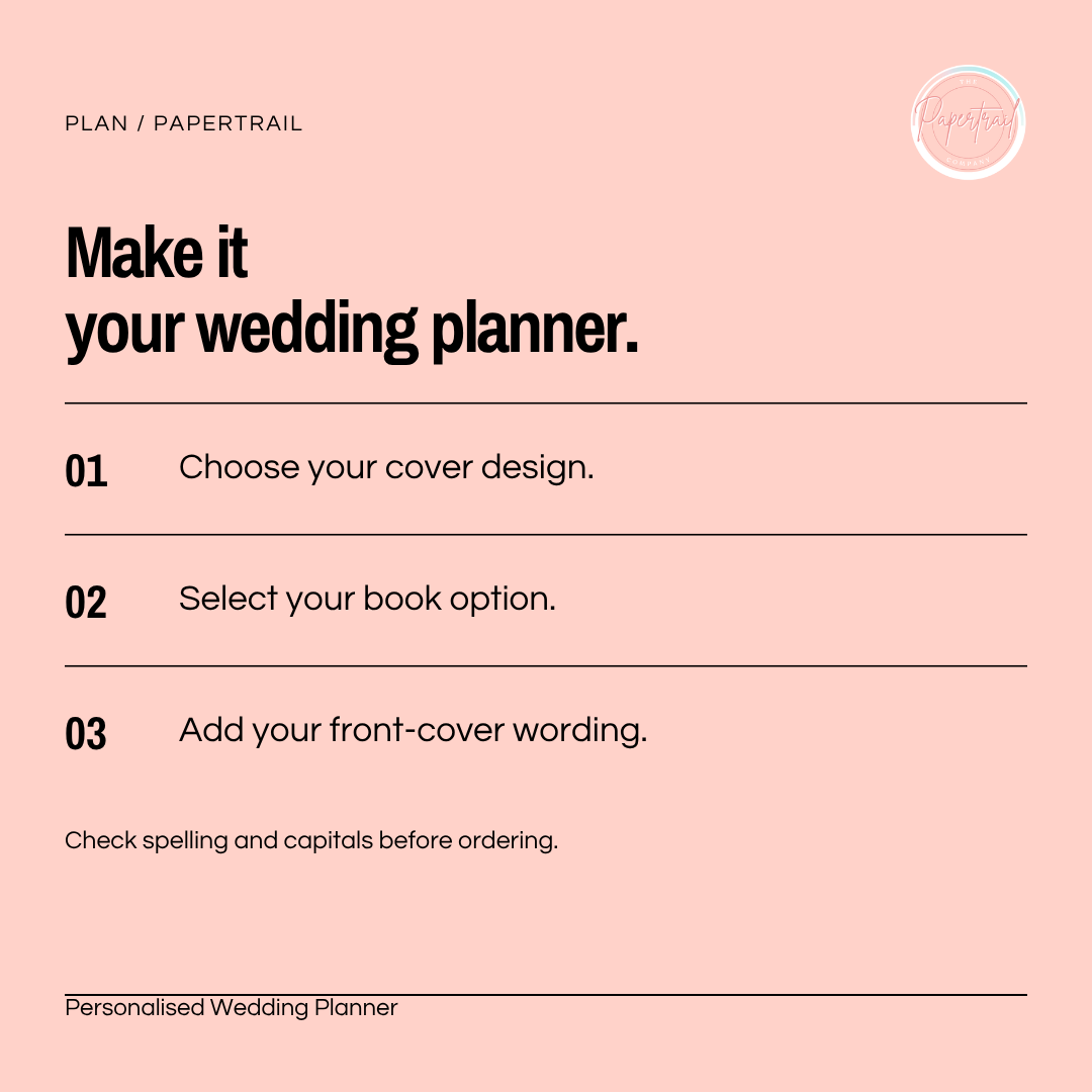 Personalised Wedding Planner — options and instructions