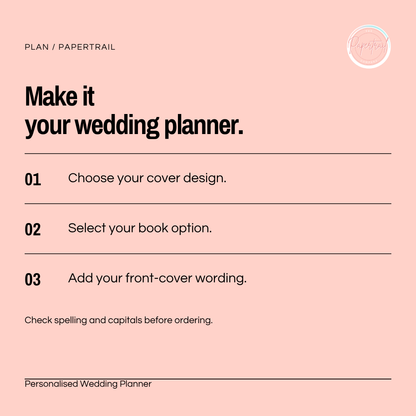 Personalised Wedding Planner — options and instructions